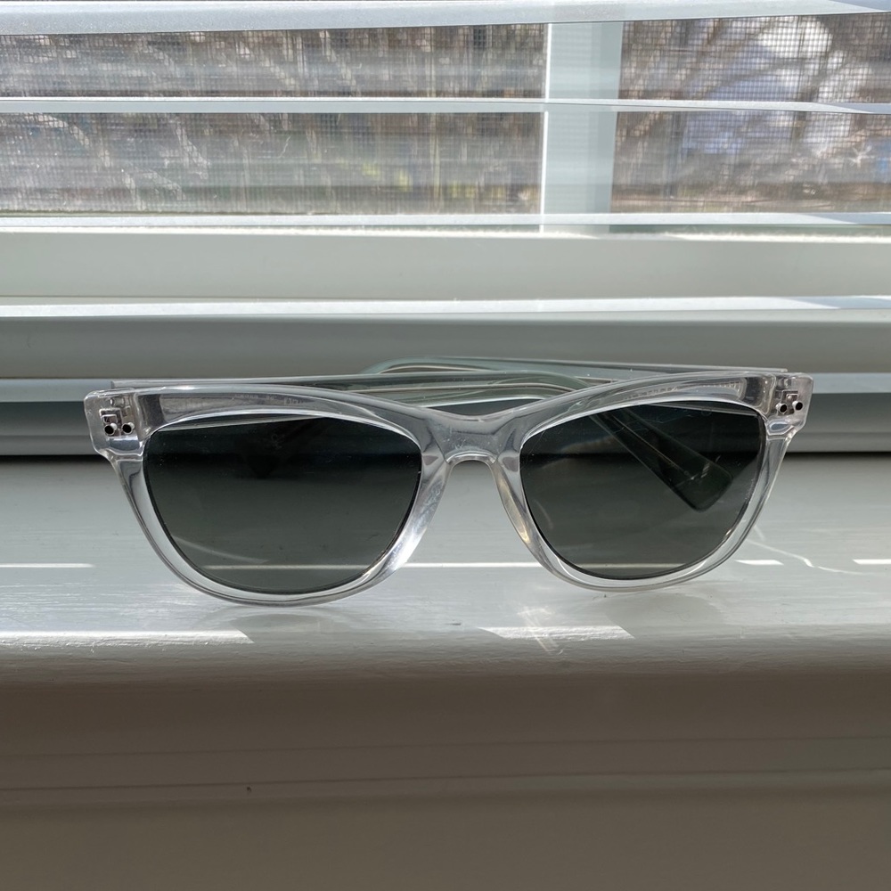 transparent framed sunglasses